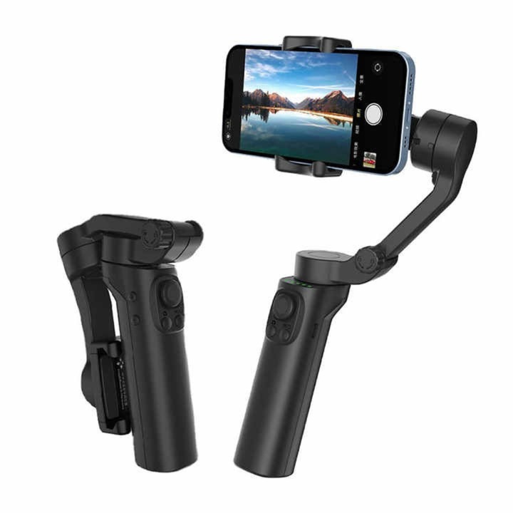 Gimbal стабилизатор на изображението за телефон, F5 Plus с 3 оси, сгъваем, идеален за фото и видео стабилизация, включен статив, разширена автономност, 4 режима на работа