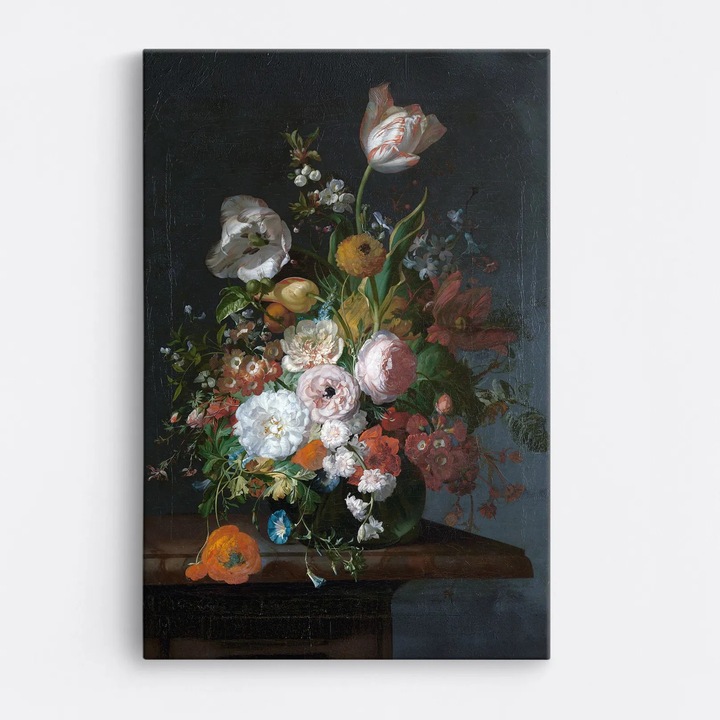 Tablou Canvas Premium WOWCanvas, Buchet De Flori Albe, 100 x 150 cm