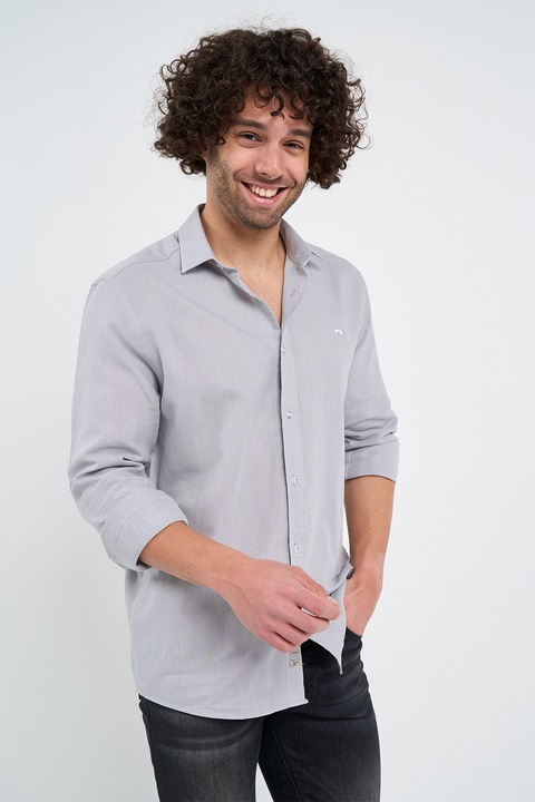 Timeout, Camasa de bumbac cu maneci lungi, Gri deschis