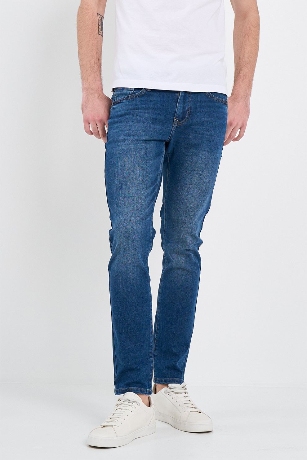 KVL by KENVELO, Blugi slim fit cu 5 buzunare, Albastru inchis, W29-L32