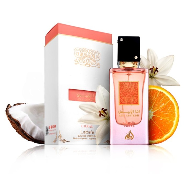 Apa de Parfum Lattafa, ANA ABIYEDH CORAL, Femei, 60 ml