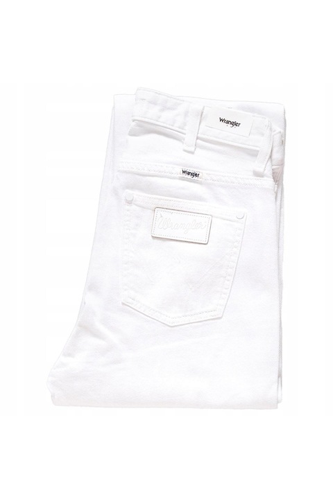 Blugi Dama, Wrangler, Retro Straight, W25-L32 US, Bumbac, Fermuar, Lung, 94 Buzunare 2 Mari 2 Medii Externe 1 Mic Intern, Talie Inalta, Alb