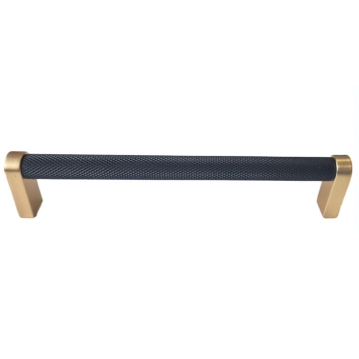 Maner mobila Strong - negru mat / auriu periat, 128MM