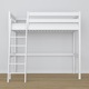 Дървено двуетажно легло N03, 120x180 см, 200 кг, Бял