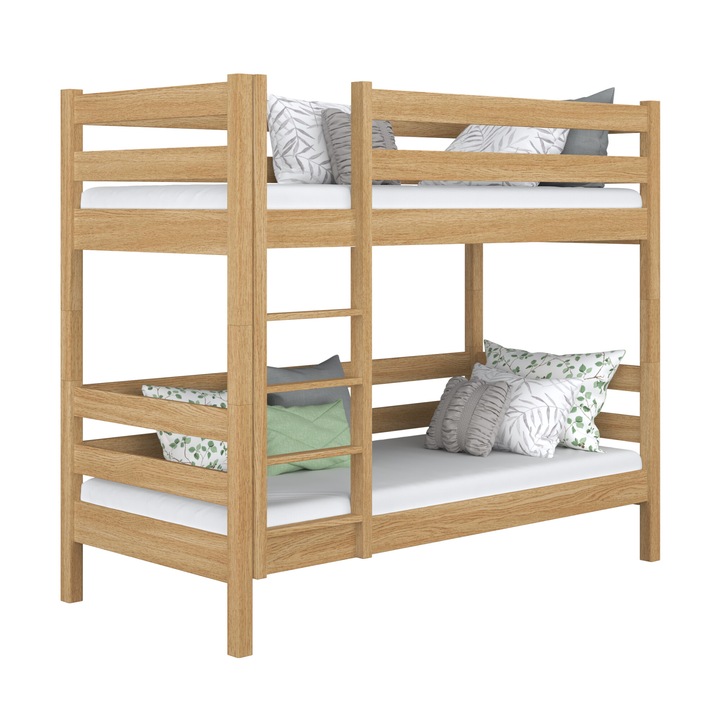 Дървено легло N01, 90x200 см, 200 кг, без чекмедже, с подматрачна опора