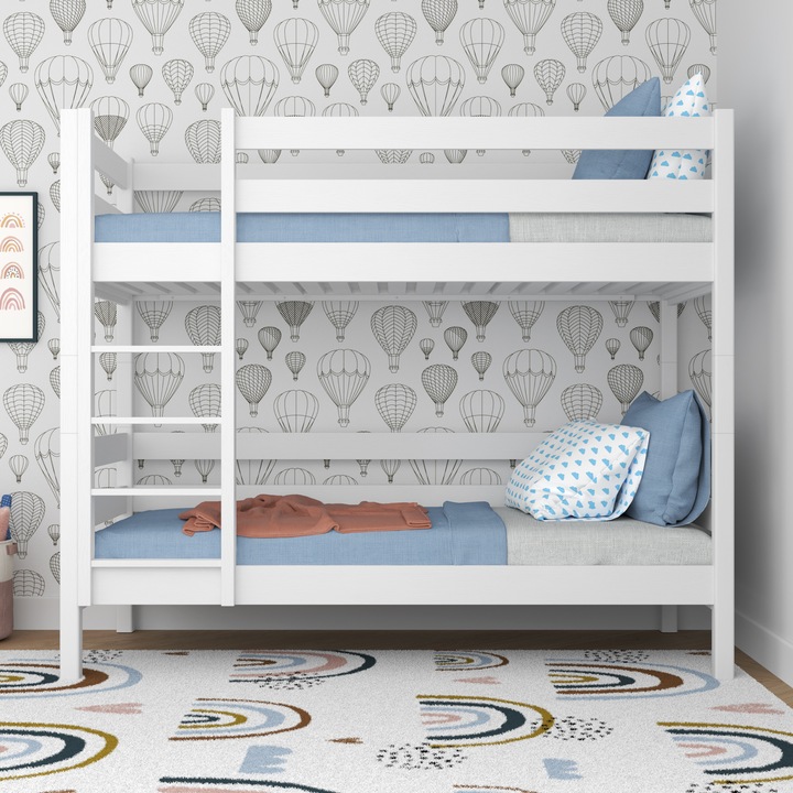 Легло N-Wood N01, двуетажно, борово дърво, 80x180 см, 200 кг, с подматрачна опора