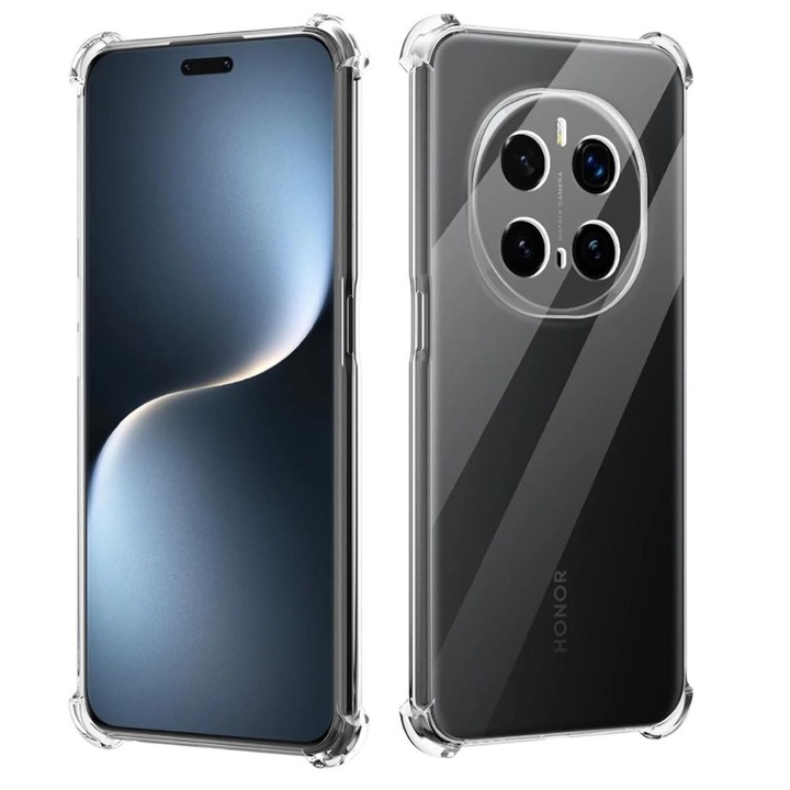 Калъф, съвместим с Honor Magic7 Pro, удароустойчива защита, ултра тънък високотехнологичен силикон, кристално прозрачен