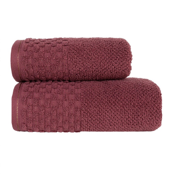 Prosop Bumbac 70x140 cm Neptun, 500g/m2, Burgundy, Set disponibil