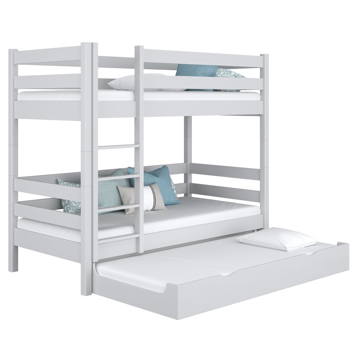 Легло с чекмедже за матрак N01, Дървено, 90x190 см, 200 кг, акрилно лаково покритие