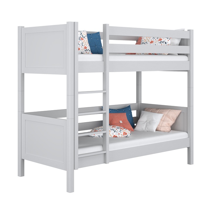 N-Wood Дървено легло N02, 120x180см, 2 нива, без чекмедже, естествен цвят