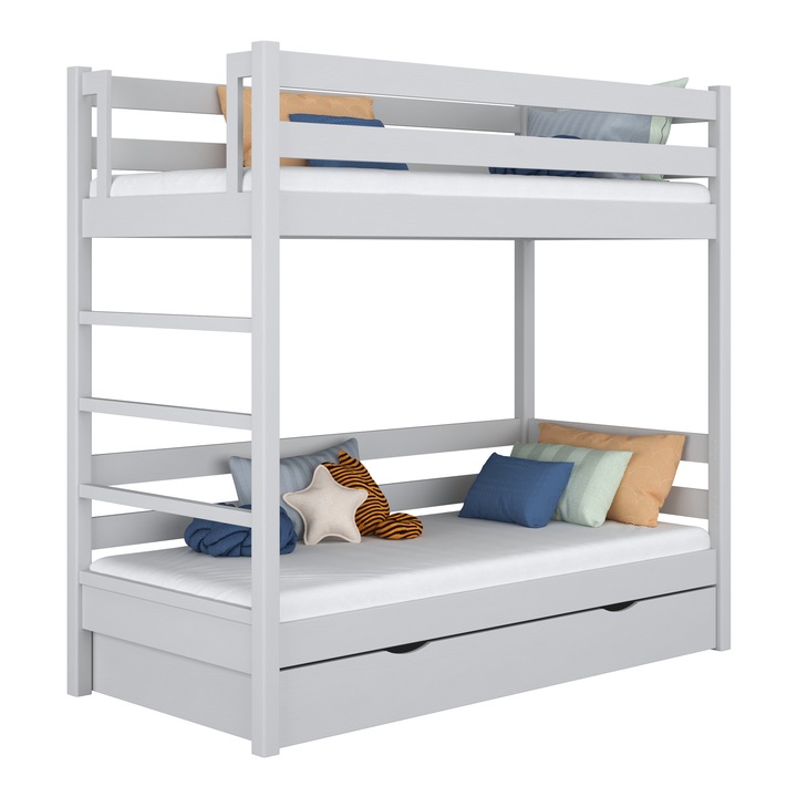 Дървено легло с чекмедже N03, N-Wood, 80x180см, 200кг, детско