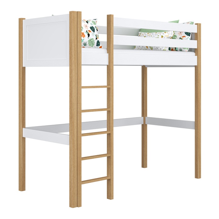 Легло N06, N-Wood, двуетажно, дърво, 80x190 см, 200 кг, естествено