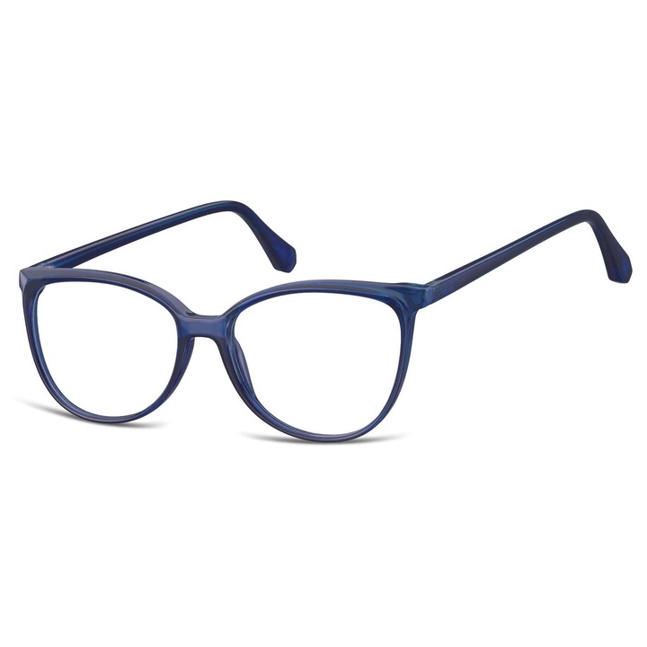 Ochelari cu Lentile clare, design ochi de pisica, Rame de prescriptie, AM67B Bleumarin