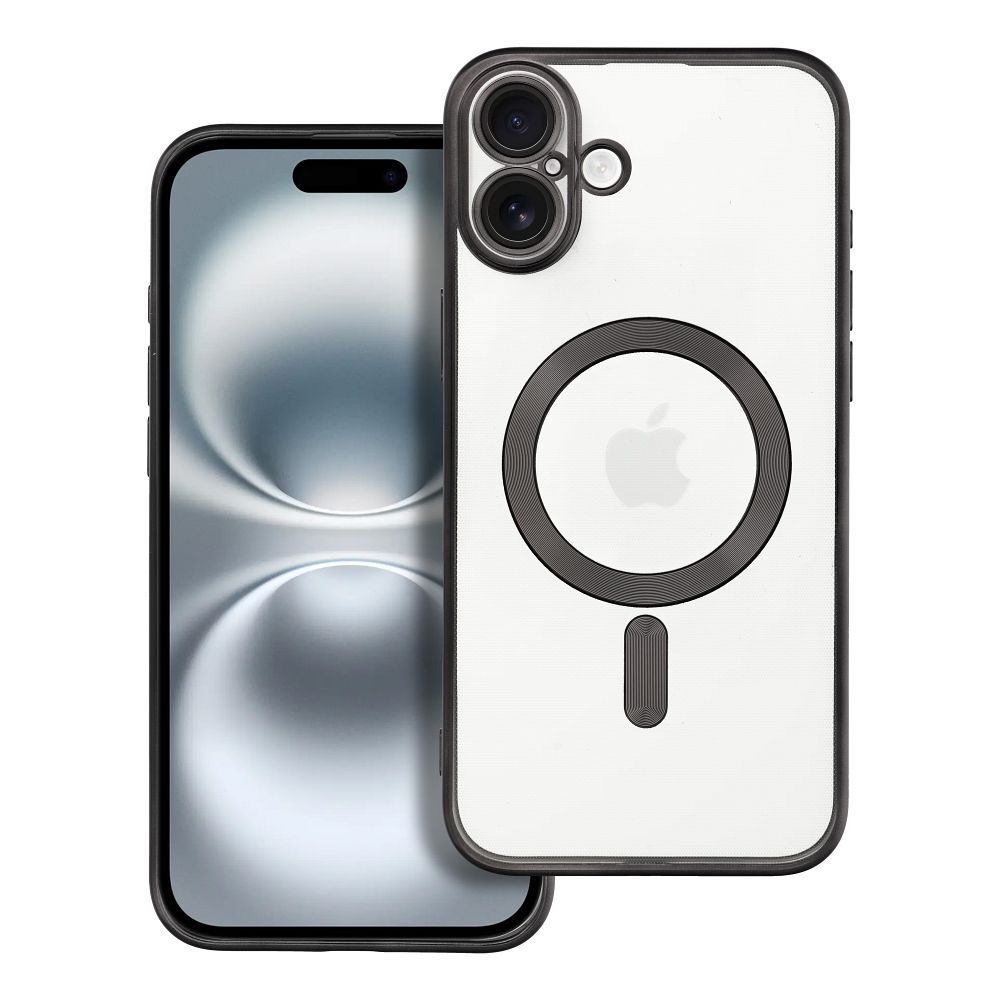 Husa Apple iPhone 16, Magsafe Electroplating TPU, protectie camera, margini negre