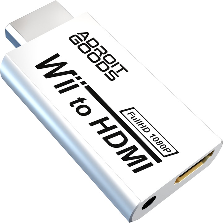 AdroitGoods Wii-HDMI adapter - Átalakító - Inkl. 3,5 mm-es jack csatlakozó - 1080P Full HD