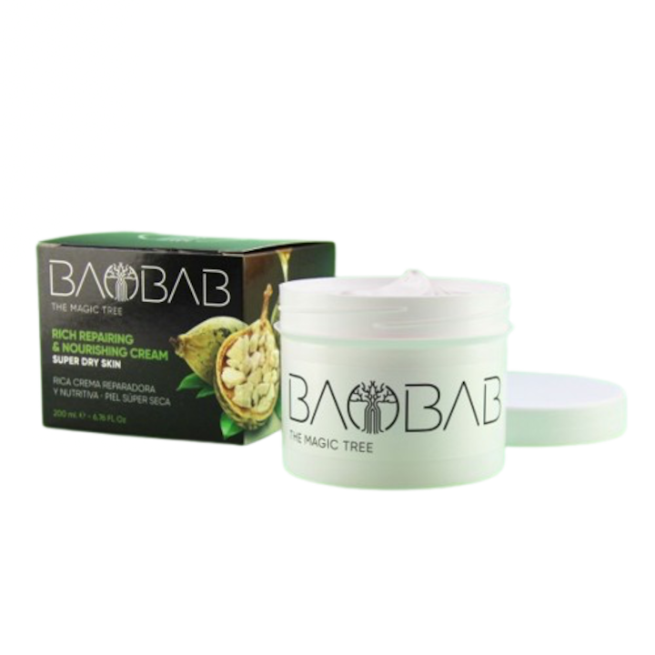 Baobab The Magic Tree Възстановяващ и подхранващ крем, интензивна хидратация за суха кожа, 200 ml