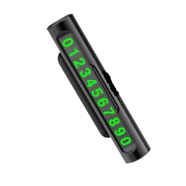 Suport afisaj numar de telefon pentru bord auto VICTINY®, negru, metalic, cifre fluorescente, parcare, oprire temporara b015