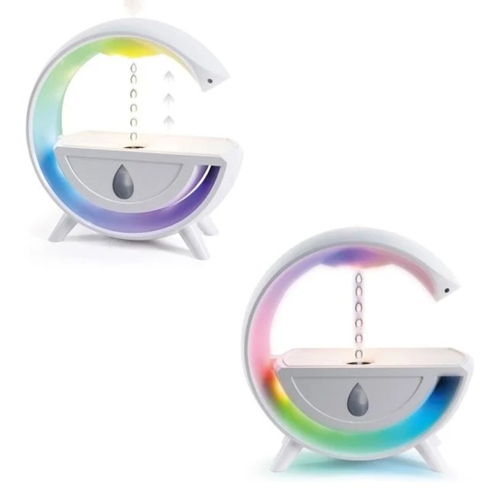 Lampa LED cu Umidificator, Boxa Bluetooth & USB VENITIVO® 24x8x26cm – Efect anti-gravitational, lumina colorata, dimeniuni, Lungime x Latime x Inaltime 24 x 8 x 26 cm