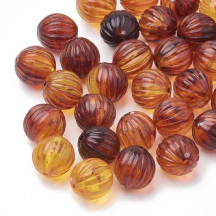 Margele 1 set / 10 bucati acril culoare ambra 12mm furnituri pentru handmade ateliere creative imitatie chihlimbar