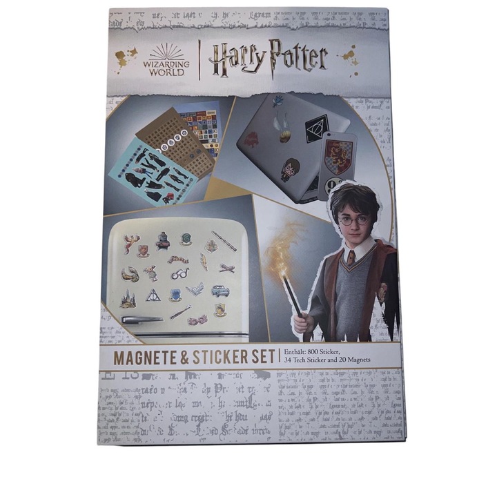 Set Stickere si Magneti Wizarding Workd Harry Potter, 800 sticker, 34 tech sticker si 20 magneti, Multicolor