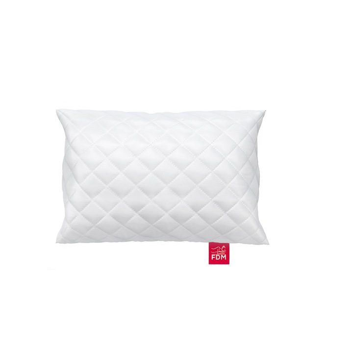 Антиалергична възглавница, FDM, Zoe, 70x80 см, с капитонирана калъфка и цип, пухкава