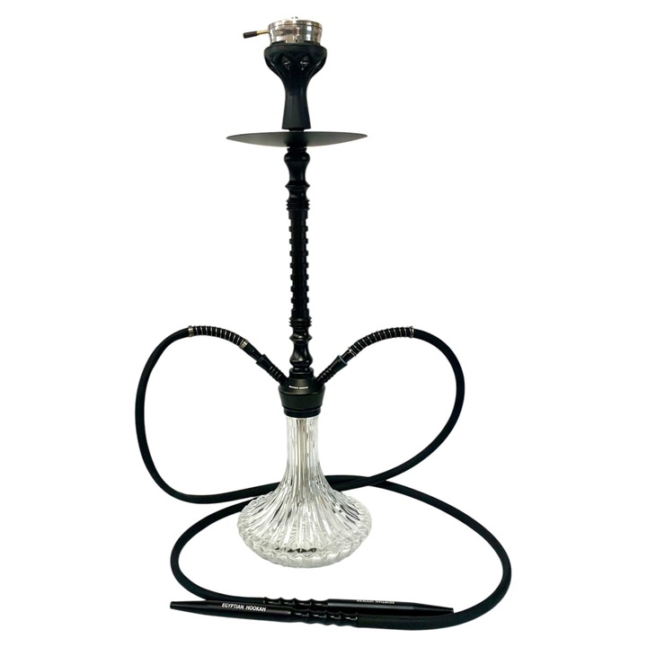 Narghilea Egyptian Luxury Hookah, Black Beauty 212-22, cu smoke box si doua furtunuri