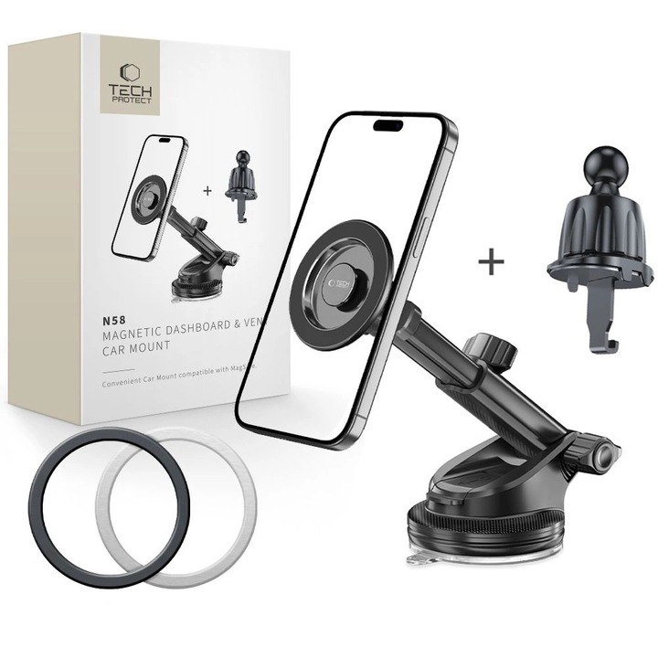 Suport auto Tech-Protect, MagSafe, negru