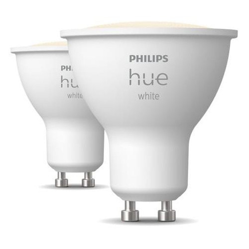 Bec LED GU10 Hue alb, Philips, set 2 bucati