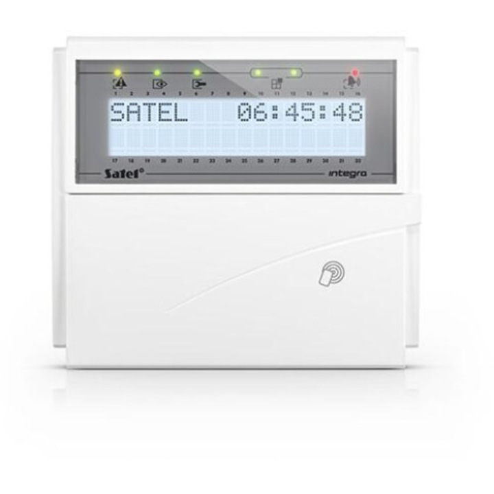 LCD клавиатура SATEL, бяло осветление, четец на карти 125 kHz