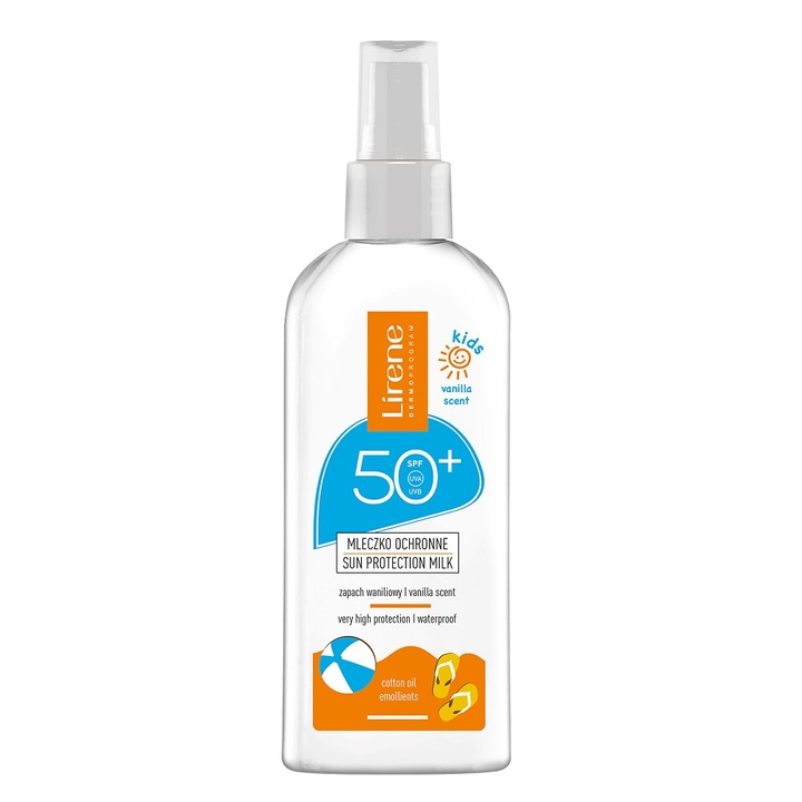 Lotiune solara copii, Lirene, Vanilie, SPF50+, 150ml