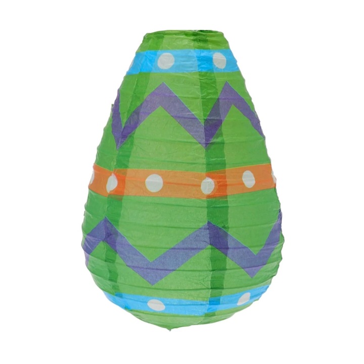 Felinar din hartie, cu suport metalic, 10x15 cm, culoarea verde