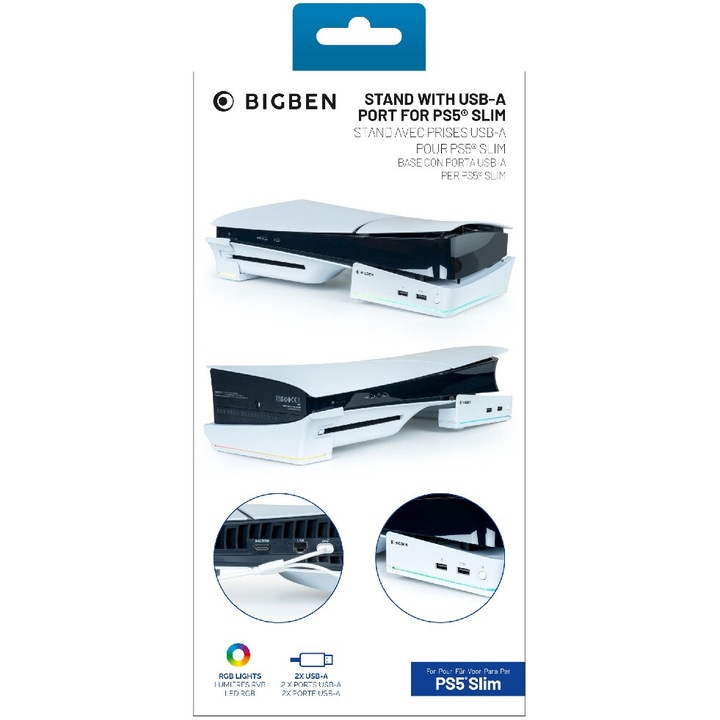 Nacon Horizontal Hub Station Rgb/usb Hub White Slim Playstation 5
