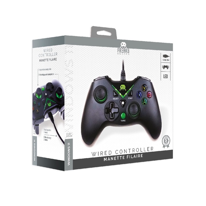 Controller cu fir, Freaks And Geeks, Controller 3m Cable, Negru