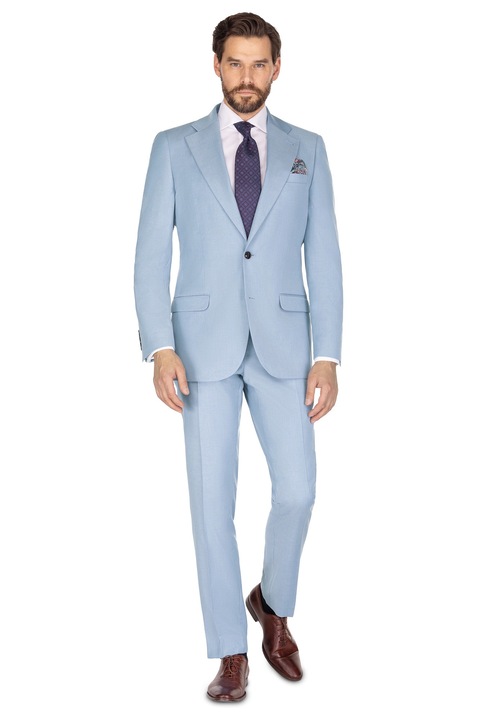 Costum barbatesc model KOL-009-NT albastru deschis 68/176