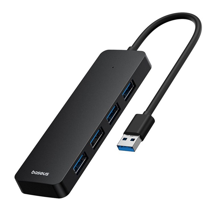 Хъб USB la 4x USB 3.0, 5Gbps, 50см - Baseus UltraJoy Series (B0005280B111-02) - Черен