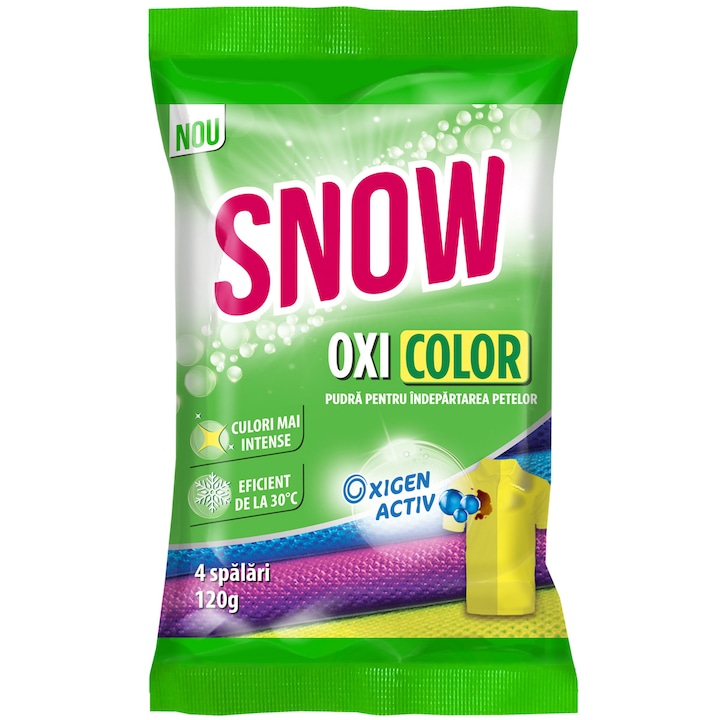 Pudra pentru indepartarea petelor Snow Oxi Color, 120 g