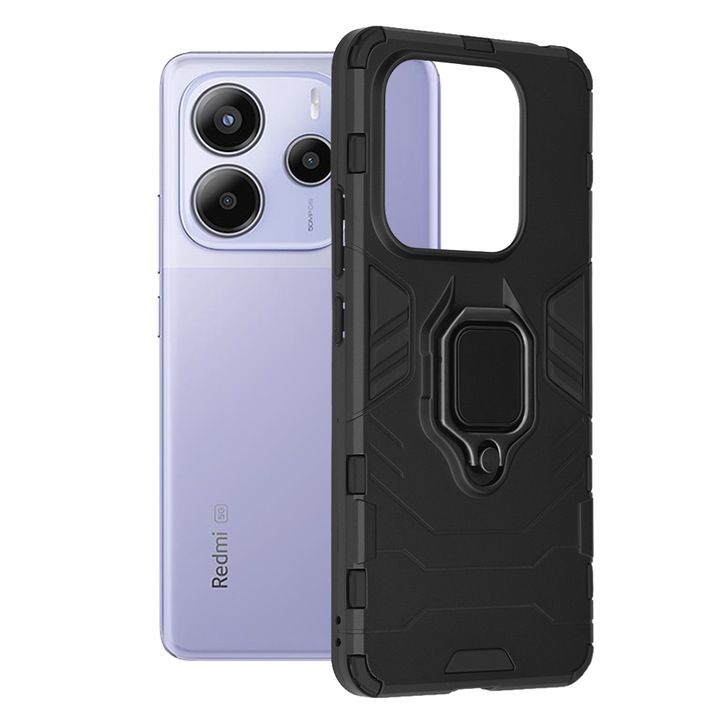 Кейс за Xiaomi Redmi Note 14 5G armor rugged ring черен