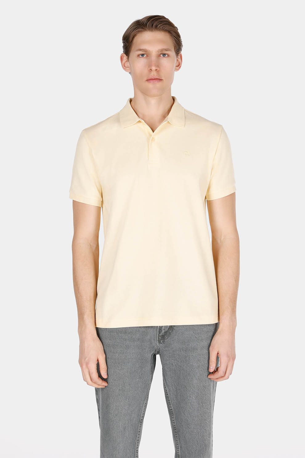 COLIN'S, Tricou polo cu model uni, Galben pai, M