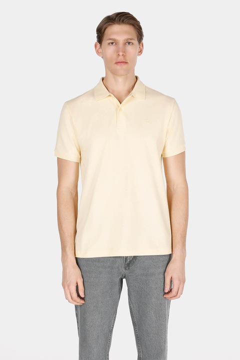 COLIN'S, Tricou polo cu logo brodat, Galben pai