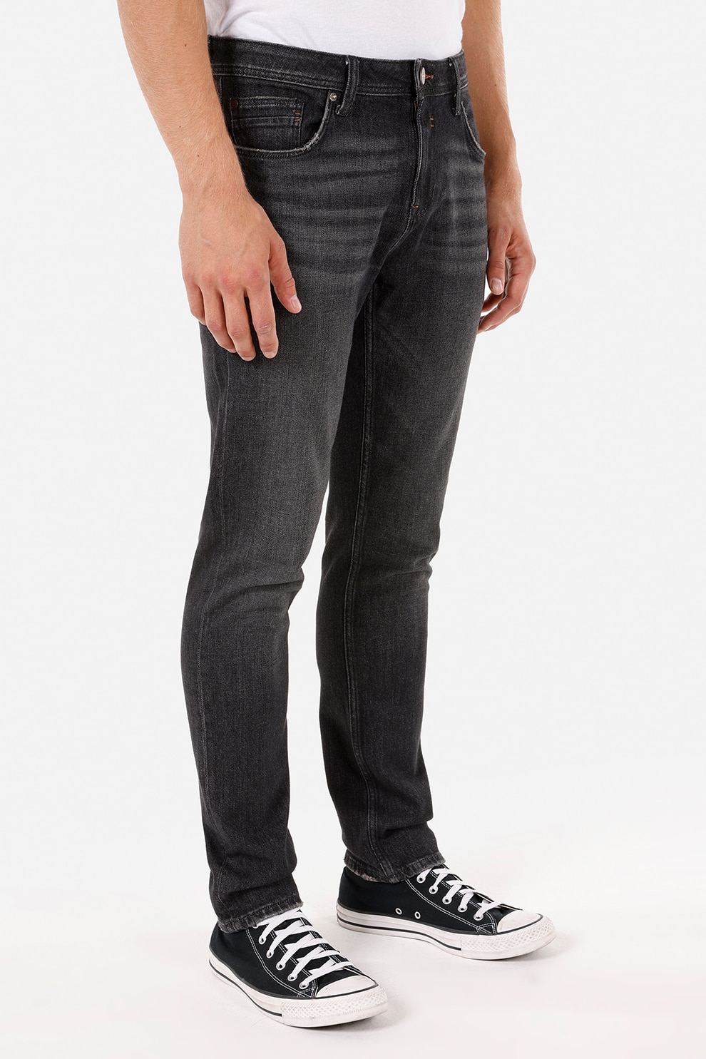 COLIN'S, Blugi skinny cu aspect decolorat, Negru, W28-L32
