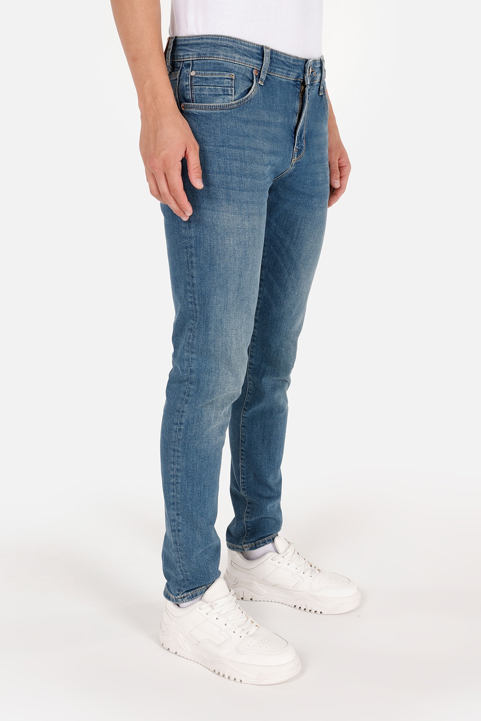 COLIN'S, Blugi slim fit cu talie medie, Albastru, W28-L32