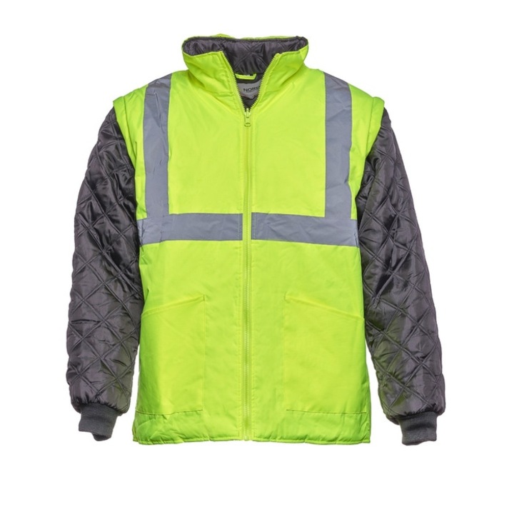Jacheta Norsk Oxford 2 in 1, reflectorizanta, poliester, galben fluorescent + negru, marimea S