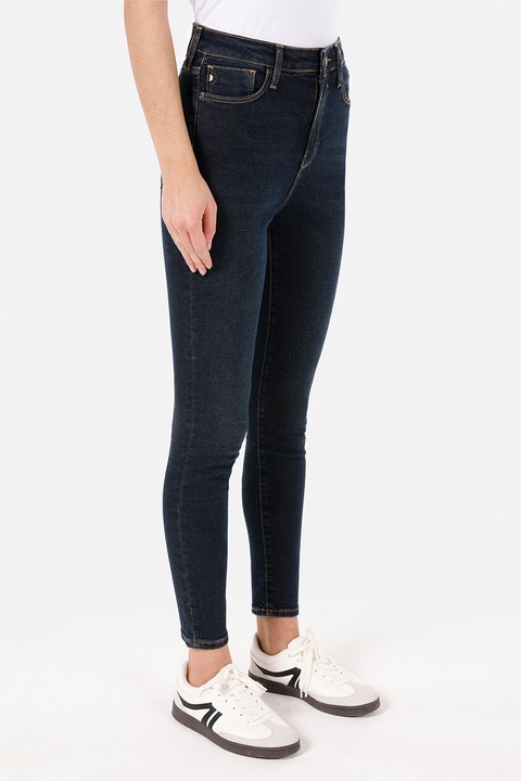 COLIN'S, Blugi crop cu talie inalta, Albastru inchis