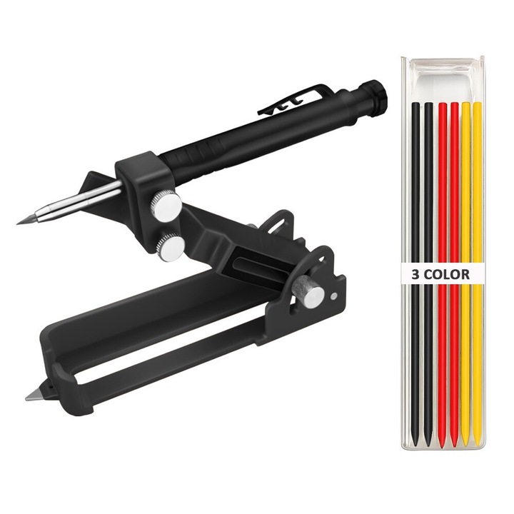 Scriber de tamplar multifunctional, 8 in 1, aliaj de zinc, multicolor