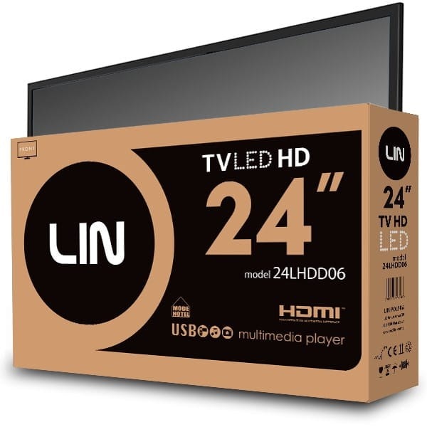 Televizor LED 24'', LIN, HD Ready, 1366x768px, 24W, negru