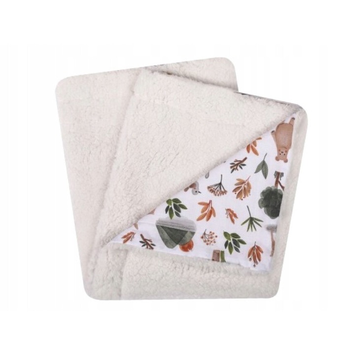 UVIE Teddy babatakaró, 87x77 cm, ekrü, 100% poliészter anyag, könnyen kezelhető