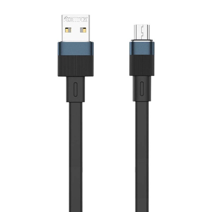 Remax adatkábel lapos, USB- Micro USB, 2,4 A, 1m, RC-C001
