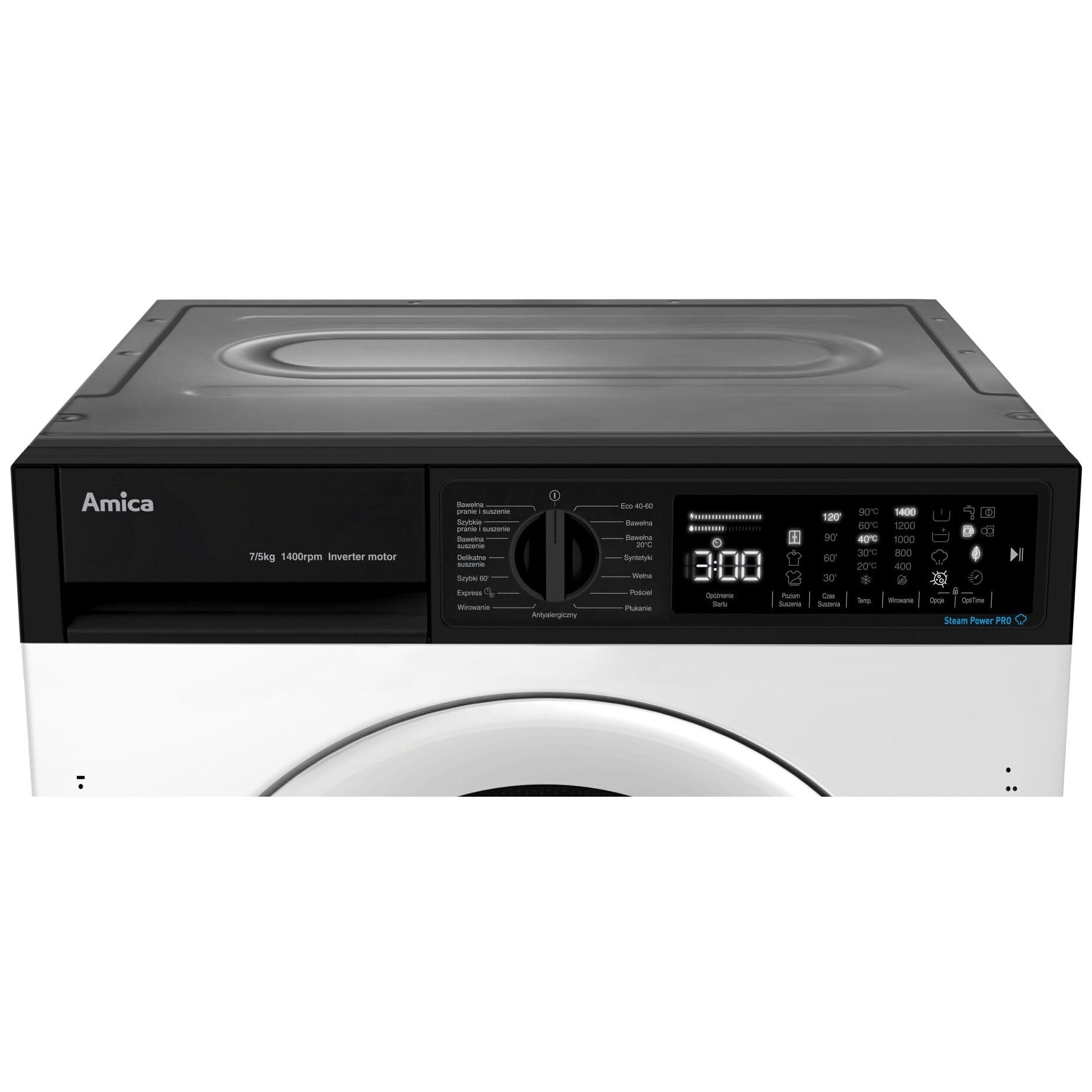 Masina de spalat cu uscator, Amica, 7kg, 1400 RPM, alb