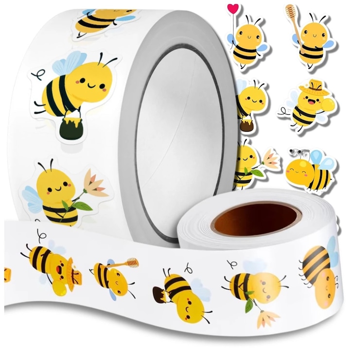 Set 500 stickere decorative pszczolki, Edibazzar, colorate, 2,5cm