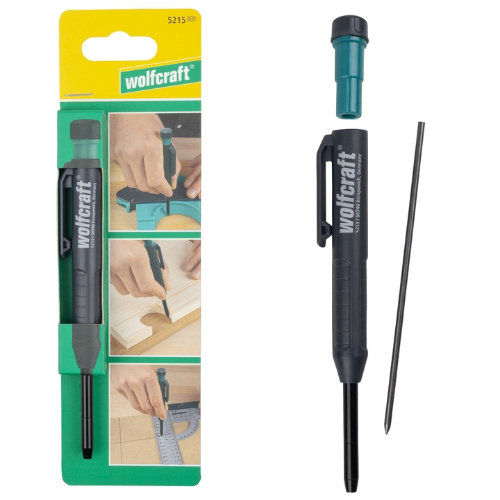 Creion mecanic Wolfcraft cu mine interschimbabile pentru marcarea gaurilor adanci
